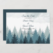 Pijn Tree Waterverf Forest Rustic Wedding Save The Date (Voorkant / Achterkant)