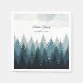 Pijn Tree Waterverf Forest Rustic Wedding Servet (Voorkant)