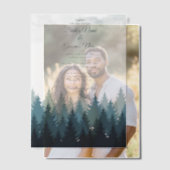 Pijn Tree Waterverf Forest Rustic Wedding Vellum Uitnodigingen (Offset (Koppel))