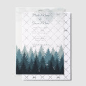 Pijn Tree Waterverf Forest Rustic Wedding Vellum Uitnodigingen (Offset (Uitnodiging))