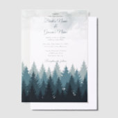 Pijn Tree Waterverf Forest Rustic Wedding Vellum Uitnodigingen (Offset)
