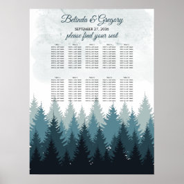 Pijn Tree Waterverf Forest Wedding Seating Chart Poster