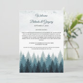 Pijn Tree Waterverf Forest Weduwroute Programmakaart (Staand voorkant)