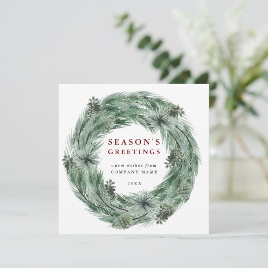 Pijn Tree Wreatay Kaart met QR-code (Staand voorkant)