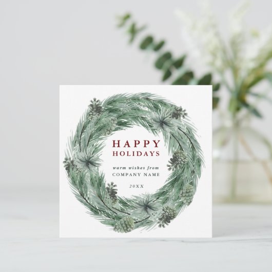 Pijn Tree Wreatay Kaart met QR-code (Staand voorkant)