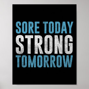Pijn Vandaag Sterk Morgen Mannen En Vrouwen Fitnes Poster