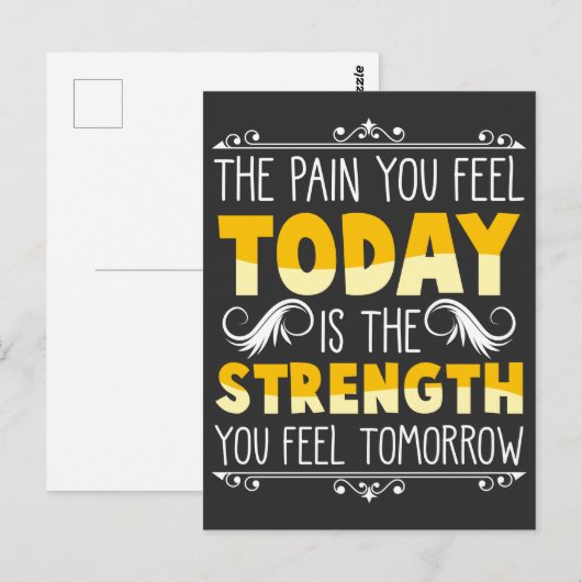 Pijn vandaag Sterkte het Motivatie Citaat van de M Briefkaart (Voorkant / Achterkant)