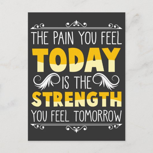 Pijn vandaag Sterkte het Motivatie Citaat van de M Briefkaart (Voorkant)