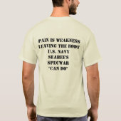 PIJN VERLAAT DE BODYU'S ZWAKTE. NAVY SEAB... T-SHIRT (Achterkant)