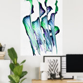 Pijn Verwijderaar 1 Paarse Bloem Abstracte Kunstpr Poster (Thuiskantoor)