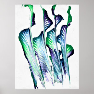 Pijn Verwijderaar 1 Paarse Bloem Abstracte Kunstpr Poster