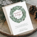 Pijn Wreath Winter Holiday Kaart met QR-code<br><div class="desc">De Boom van de Pijn de Grote Kaart Bedrijfs van de Vakantie met QR Code (of Logo) op de Rug. Voor meer geavanceerde aanpassing van dit ontwerp,  te klikken gelieve de BUTTON van het TOOL VAN HET ONTWERP BLAUW. Overeenkomende objecten zijn ook beschikbaar.</div>