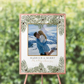 Pijnappel & Gouden Kerstmis Bladgroen Bruiloft Wel Poster