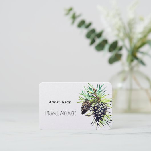 Pijnappel visitekaartje (Staand voorkant)