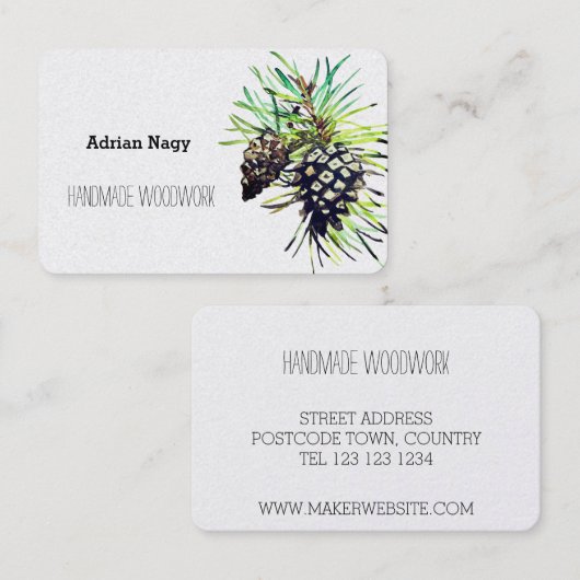 Pijnappel visitekaartje (Voorkant / Achterkant)