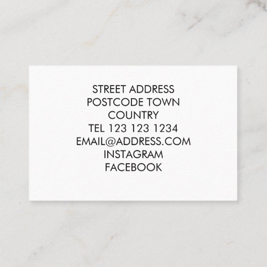 Pijnappel visitekaartje (Achterkant)