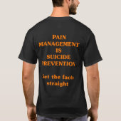 PIJNBEHEERSING IS ZELFMOORDPREVENTIE T-SHIRT (Achterkant)