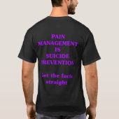 PIJNBEHEERSING IS ZELFMOORDPREVENTIE T-SHIRT (Achterkant)