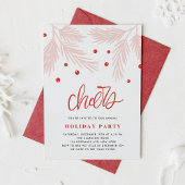 Pijnbijkantoren en Holly Berries Pink Holiday Part Kaart