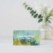 Pijnbomen Berg waterverf natuur kunst Visitekaartje (Staand voorkant)