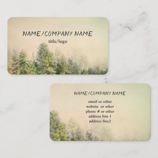 Pijnbomen berglandschap stijl visitekaartje (Voorkant / Achterkant)
