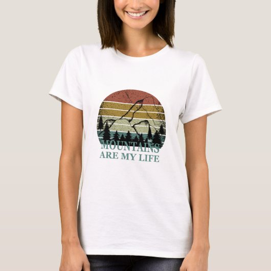 Pijnbomen bos landschap scene t-shirt (Voorkant)