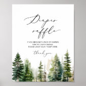 Pijnbomen bos minimalistische luier verloting poster (Voorkant)