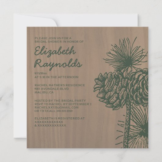 pijnbomen — Bridal Shower-uitvindingen Kaart (Voorkant)