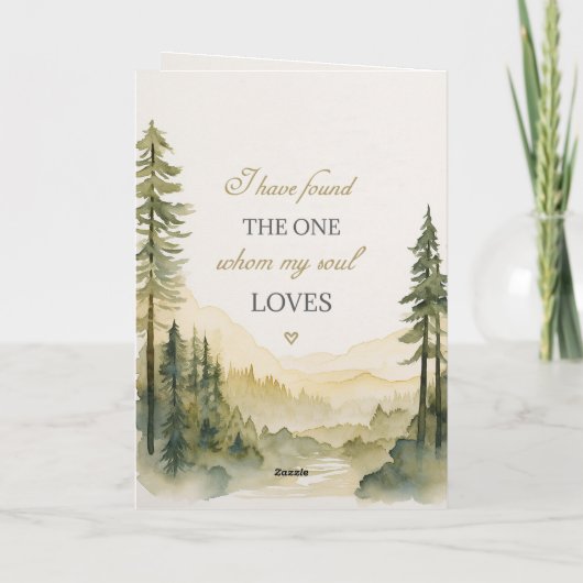 Pijnbomen Christelijk Bijbel Bruiloft Gefeliciteer Kaart (Achterkant)