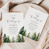 Pijnbomen elegante minimalistische bruiloft kaart