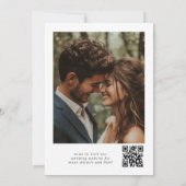 Pijnbomen elegante minimalistische qr code bruilof kaart (Achterkant)
