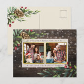 Pijnbomen en bessen | Rustige kerstfoto Briefkaart (Voorkant / Achterkant)