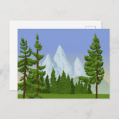 Pijnbomen en briefkaart van de bergplaats (Voorkant / Achterkant)