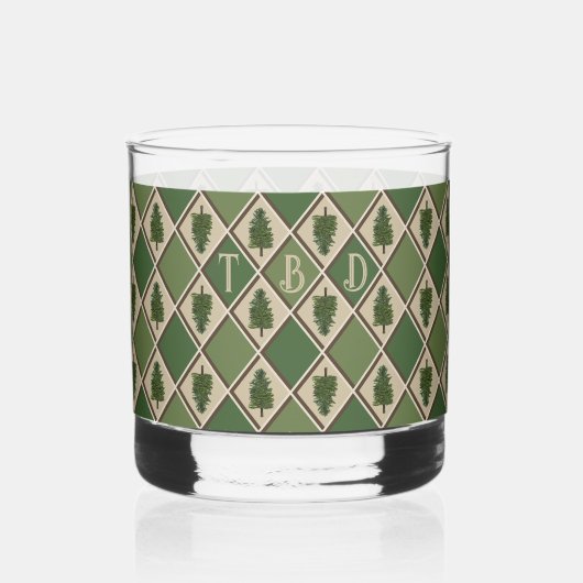 Pijnbomen en Harlekijn Drink Glas (Voorkant)