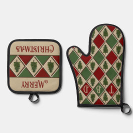 Pijnbomen en Harlekijn Ovenwant & Pannenlap Set