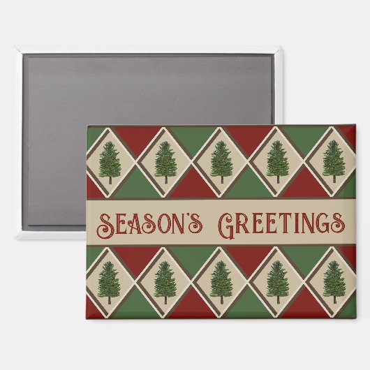 Pijnbomen en Harlekijnmagneet Magneet (Voorkant / Achterkant)