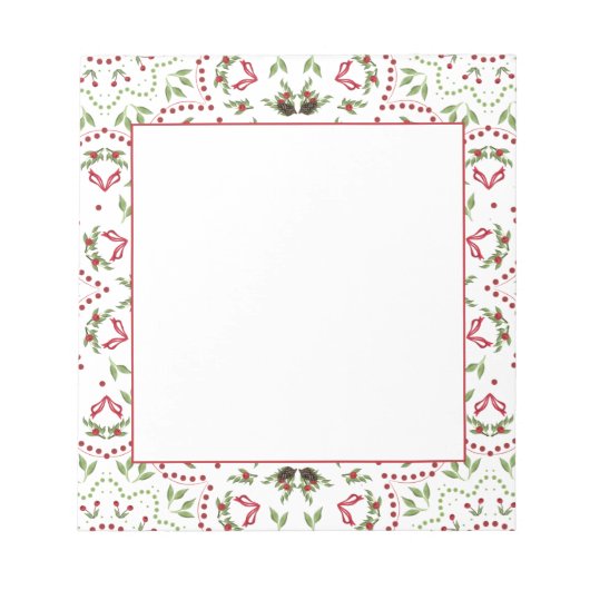 Pijnbomen en mandala-bont voor bessen notitieblok (Voorkant)