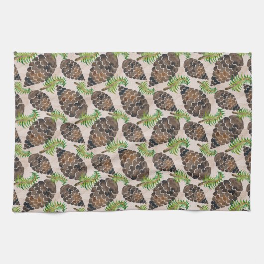 Pijnbomen en pijntakken theedoek (Horizontaal)