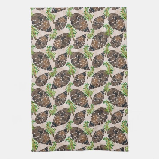 Pijnbomen en pijntakken theedoek (Verticaal)