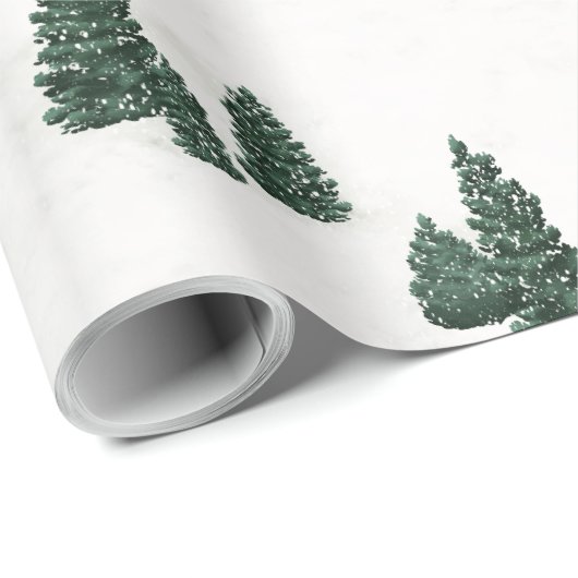 Pijnbomen en sneeuw cadeaupapier (Rol Hoek)