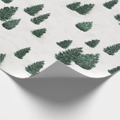 Pijnbomen en sneeuw cadeaupapier (Hoek)
