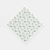 pijnbomen en sneeuwvlokken servet (Hoek)