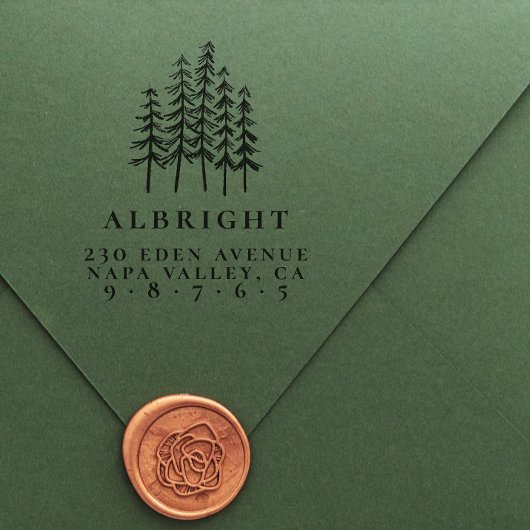 Pijnbomen & familienaam Formeel retour adres Zelfinktende Stempel