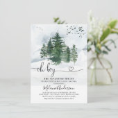 Pijnbomen Het avontuur begint met Baby shower Kaart (Staand voorkant)