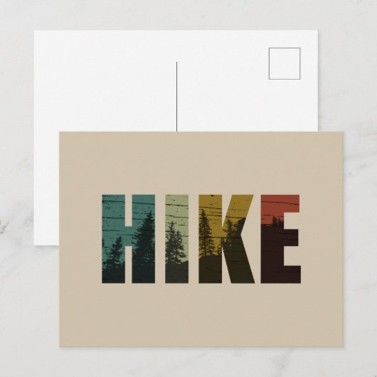 Pijnbomen in de bossen wandelen  feestdagenkaart (Voorkant / Achterkant)