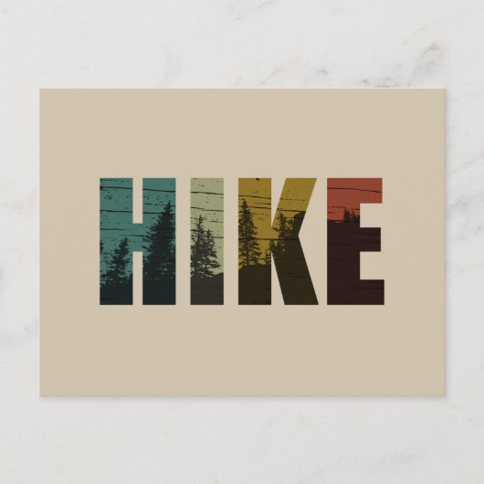 Pijnbomen in de bossen wandelen  feestdagenkaart (Voorkant)