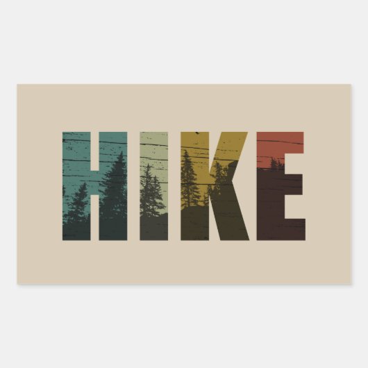 Pijnbomen in de bossen wandelen  rechthoekige sticker (Voorkant)