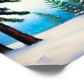 Pijnbomen in de sneeuw poster (Hoek)