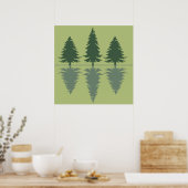 pijnbomen in een bos poster (Keuken)