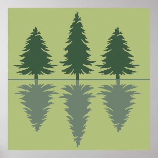 pijnbomen in een bos poster (Voorkant)
